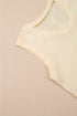 Beige Solid Color Tank Top and Smocked Waist Pants Set